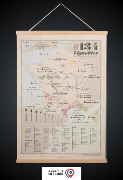 Carte France 134 vignobles.