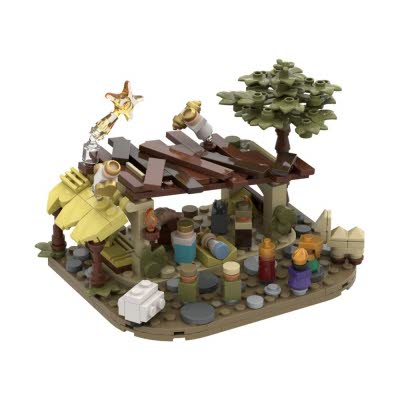 Crèche de Noël en briques de construction