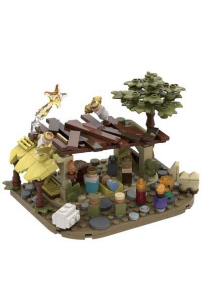 Crèche de Noël en briques de construction